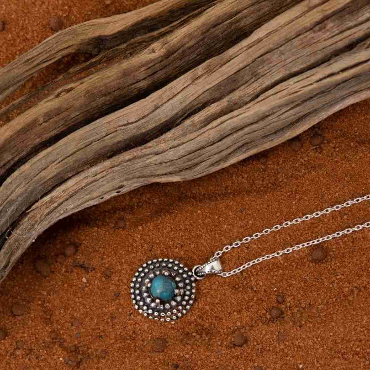 Collier "Pochote" Turquoise 0,10ct et Argent Massif 925/1000