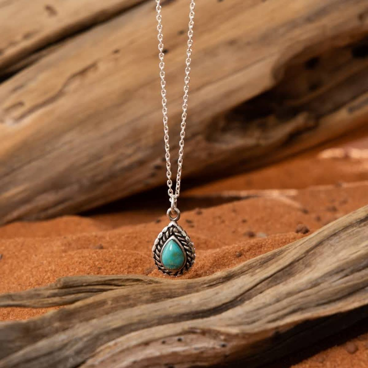 Collier argent massif et pierre naturelle Collier "Pehuén" Turquoise 0,12ct er Argent Massif 925/1000