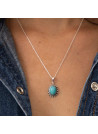 Collier argent massif et pierre naturelle