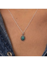 Collier argent massif et pierre naturelle