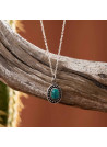 Collier argent massif et pierre naturelle