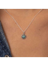 Collier argent massif et pierre naturelle