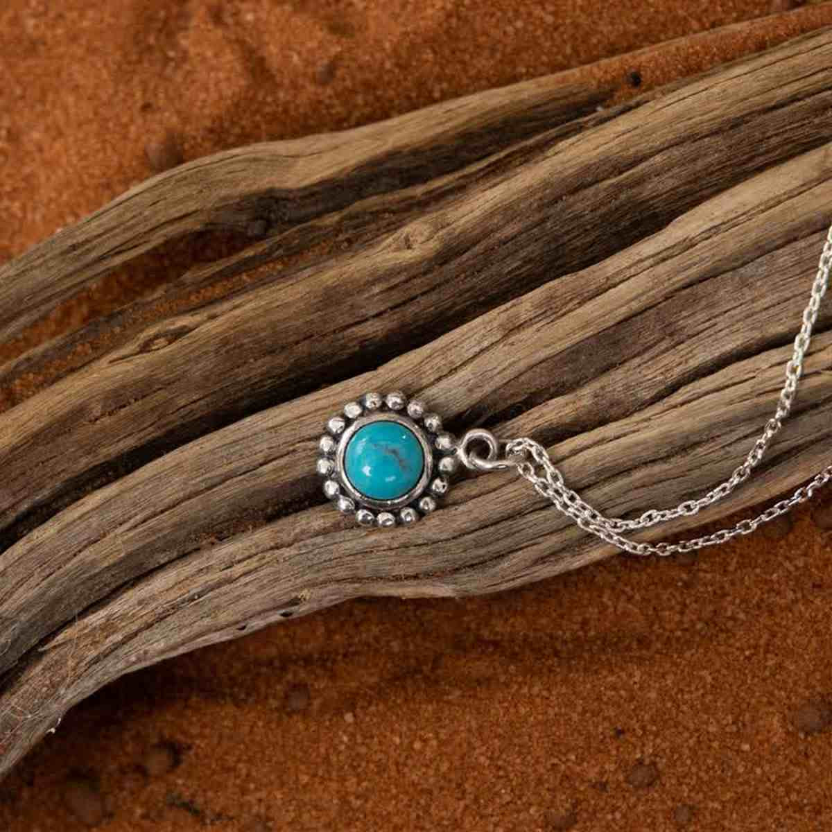 Collier argent massif et pierre naturelle Collier "Nochebuena" Turquoise 0,12ct et Argent Massif 925/1000