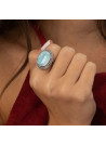 Bague argent massif et pierre naturelle
