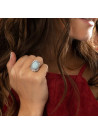 Bague argent massif et pierre naturelle