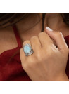 Bague argent massif et pierre naturelle