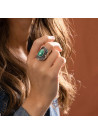 Bague argent massif et pierre naturelle