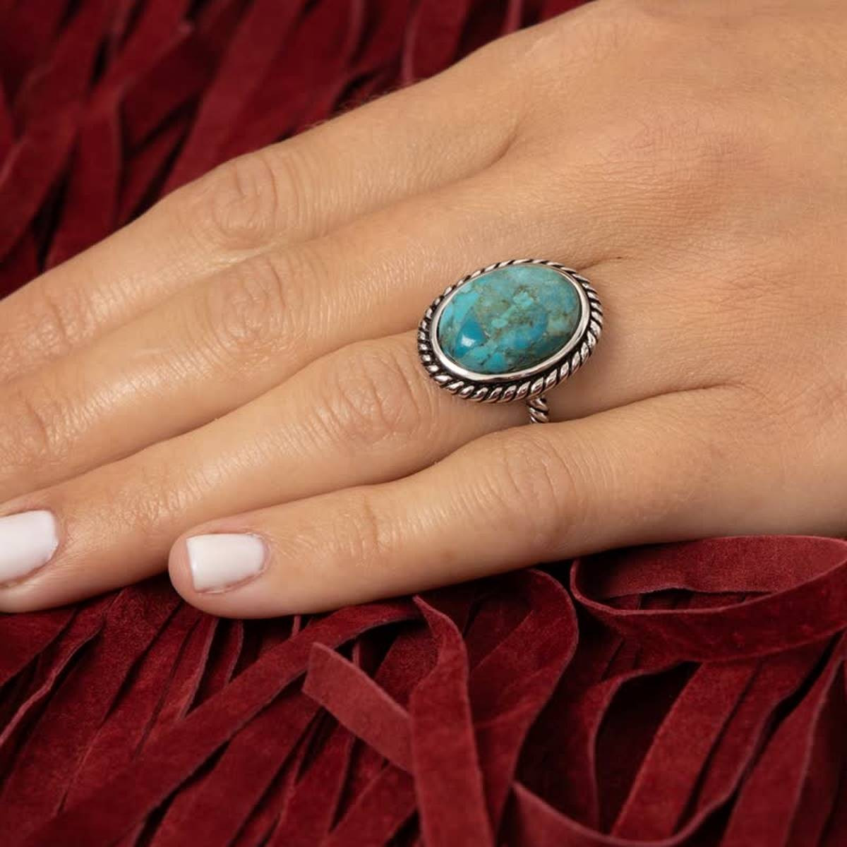 Bague "Coco" Turquoise 5,40ct et Argent Massif 925/1000