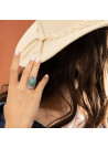 Bague argent massif et pierre naturelle