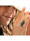 Bague argent massif et pierre naturelle