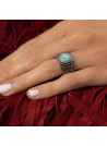 Bague argent massif et pierre naturelle