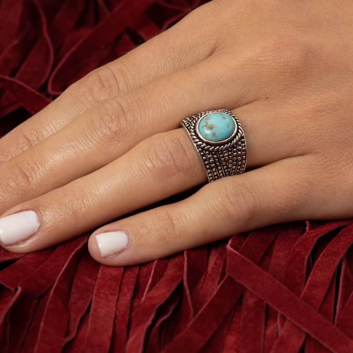 Bague "Ruda" Turquoise 2ct et Argent Massif 925/1000