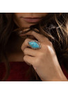 Bague argent massif et pierre naturelle
