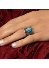 Bague argent massif et pierre naturelle