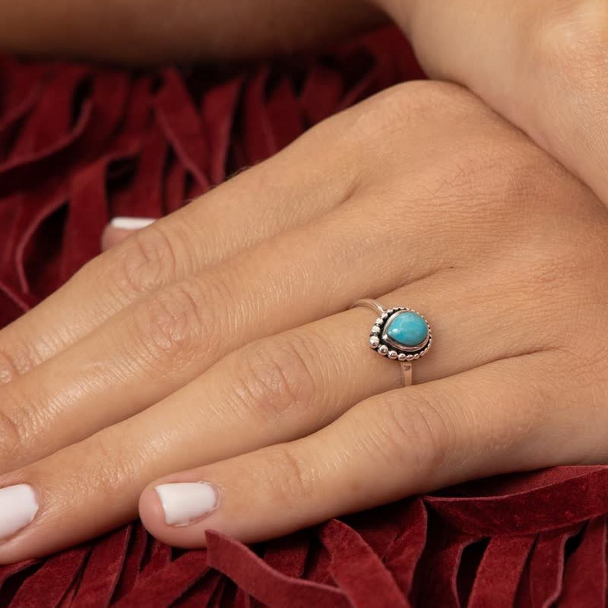 Bague "Croton" Turquoise 0,12ct et Argent Massif 925/1000