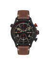 Montre homme AVI-8 HAWKER HUNTER  méca-quartz chronographe - cadran noir et bracelet marron