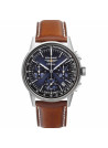 Montre Homme G38 DESSAU CHRONO ACIER BLEU CUIR MARRON