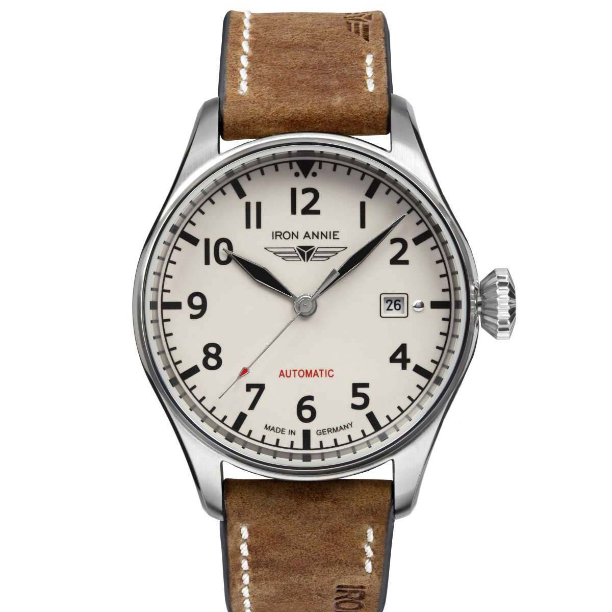 Montre Iron Annie COCKPIT Automatique - Beige - 40 mm - I-5162-3