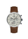 Montre Homme BAUHAUS CHRONO SOLAR POWERED C/BLANC B/CUIR MARRON