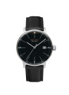 Montre Homme BAUHAUS C/NOIR DATE A 3H B/CUIR NOIR