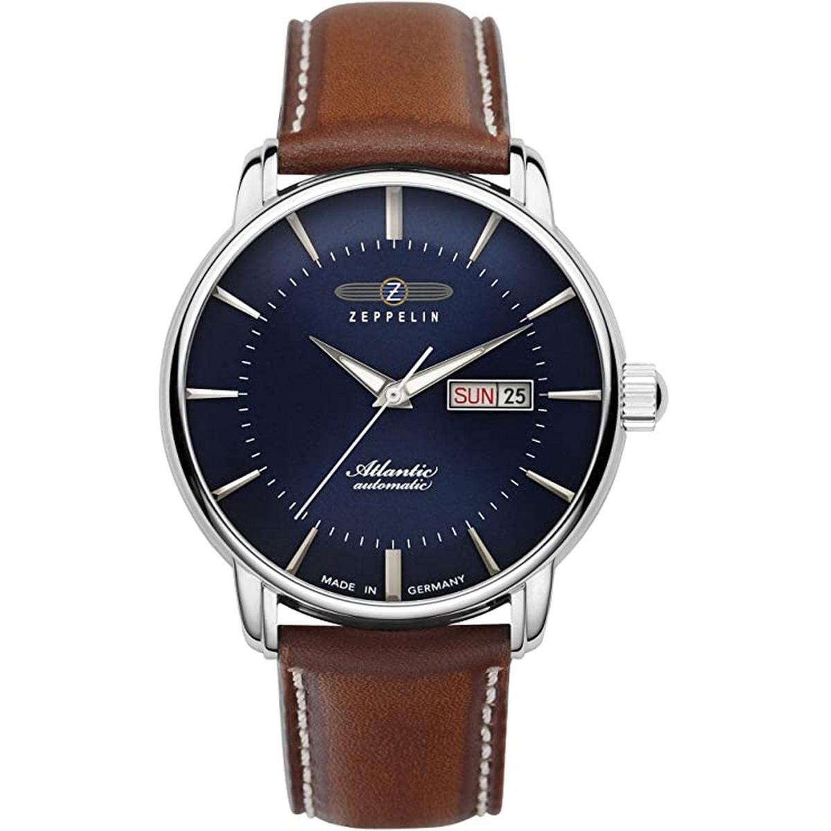 Montre Homme ATLANTIC AUTO DAY CUIR COGNAC calibre miyota 8205 Montre Zeppelin Automatique - Bleu - 40 mm - Z-8466-3