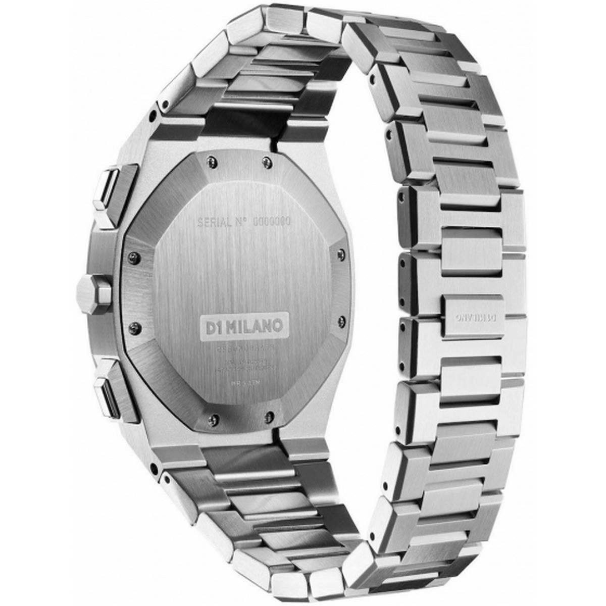 Montre Homme Chrono silver with blue dial Montre D1 Milano CHRONOGRAPH Quartz - Cadran Argenté - 41,5 mm - CHBJ02