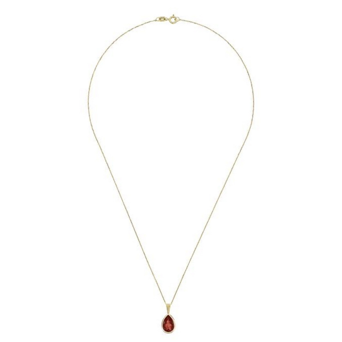 Pendentif Or jaune 375/1000 et pierres Pendentif goutte grenat 1,56ct/1"Nymphea"