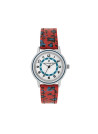 Montre Fille LuluCastagnette - cadran blanc - bracelet noir et rouge