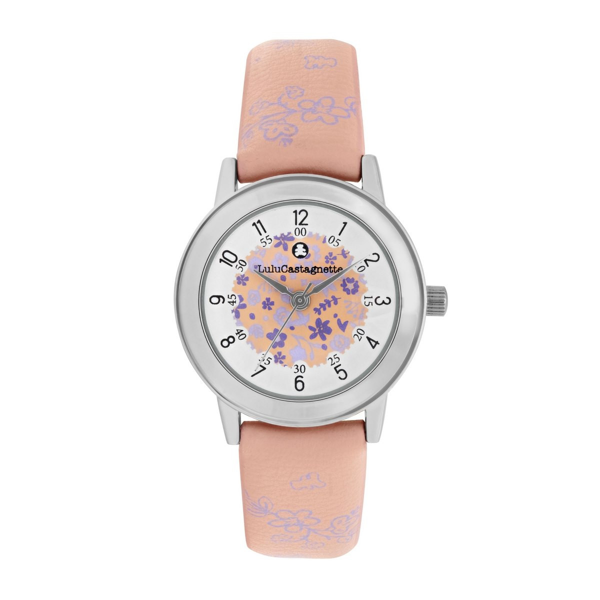 Montre Fille LuluCastagnette - cadran violet - bracelet pêche