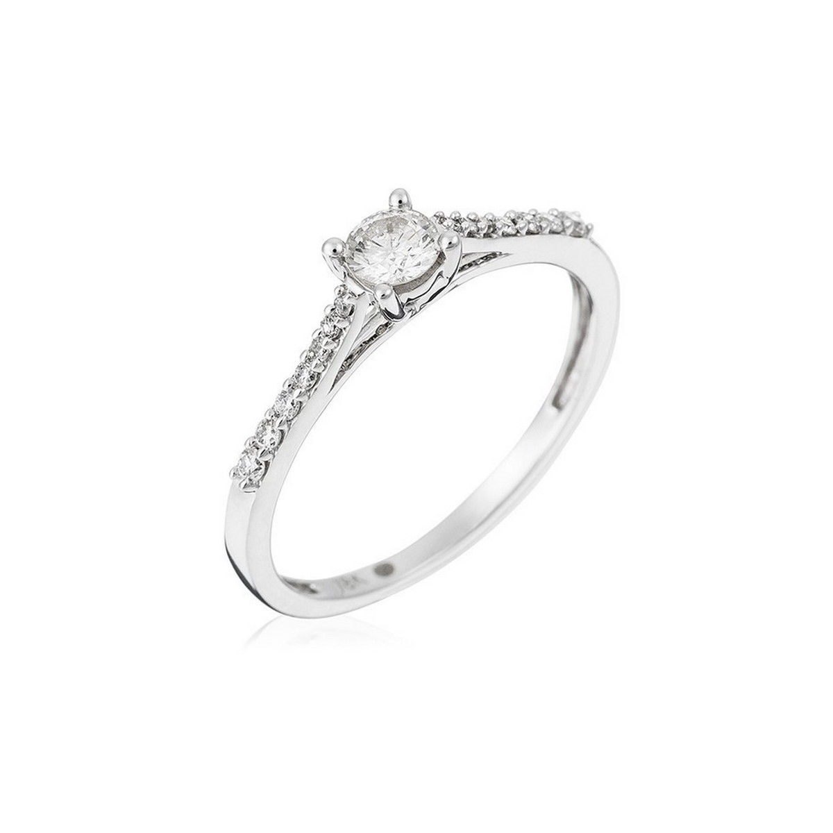 Bague Or Blanc et Diamant Bague "Attachement Éclatant" Or blanc et Diamant