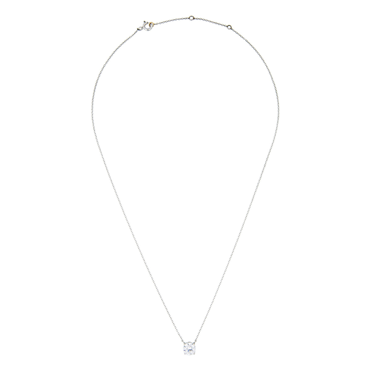 Collier Or Blanc et Diamant Collier "Attachement Sacré" Or blanc et Diamant