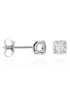 Boucles d'oreilles Or Blanc et Diamant 2 solitaires de 0,14 carat et 18 diamants de 0,11 carat