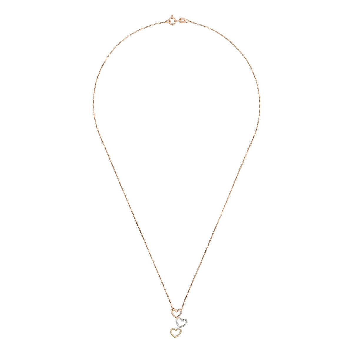 Pendentif Or Tricolore et Diamant Pendentif Or Tricolore et Diamant