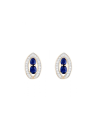 Boucles d'oreilles Or Jaune serties de 4 saphirs 1,1 carat et 46 diamants
