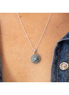 Collier argent massif et pierre naturelle