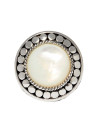 Bague argent massif nacre de forme ronde et de torsades
