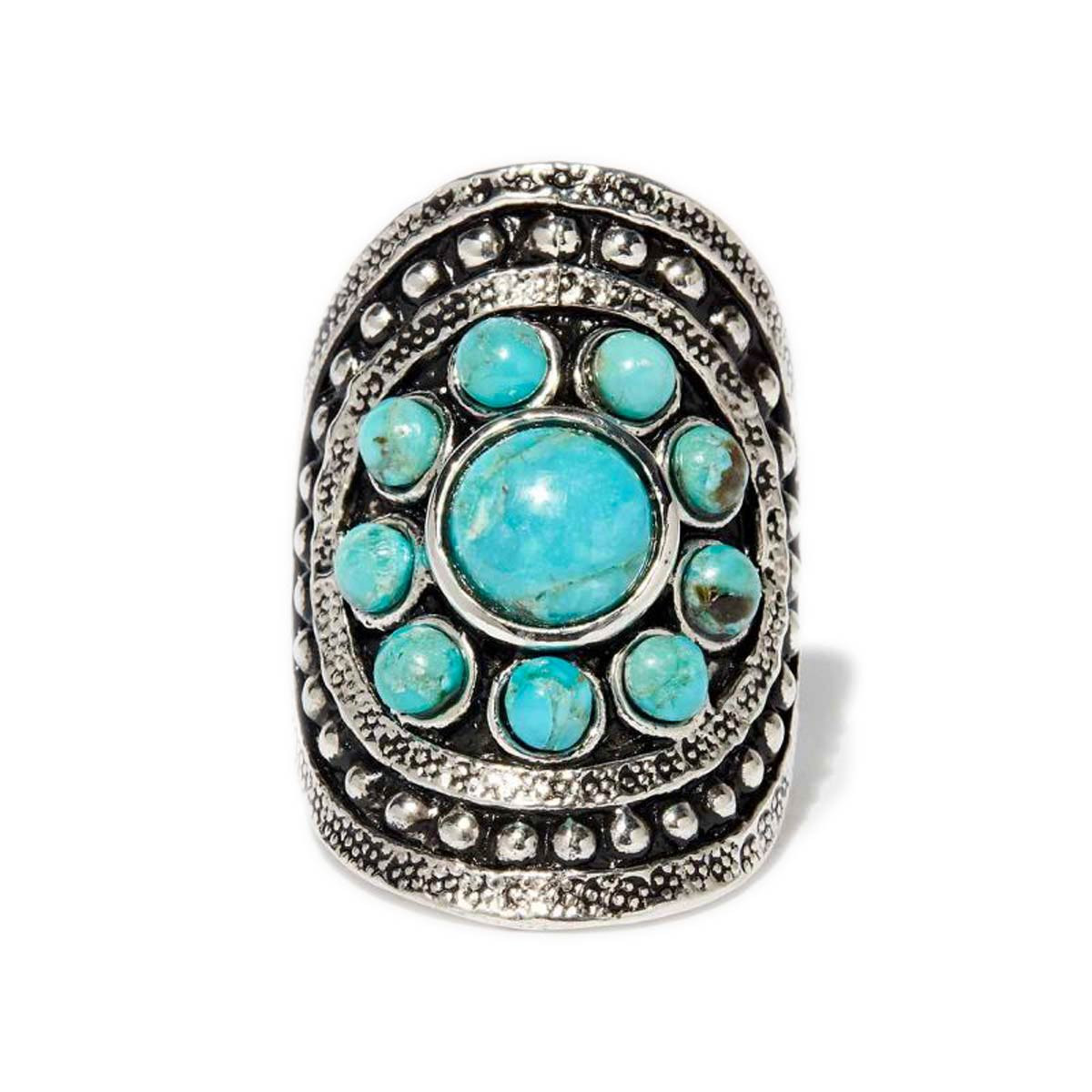 Bague "Cidrón" Turquoise 2,70ct et Argent Massif 925/1000