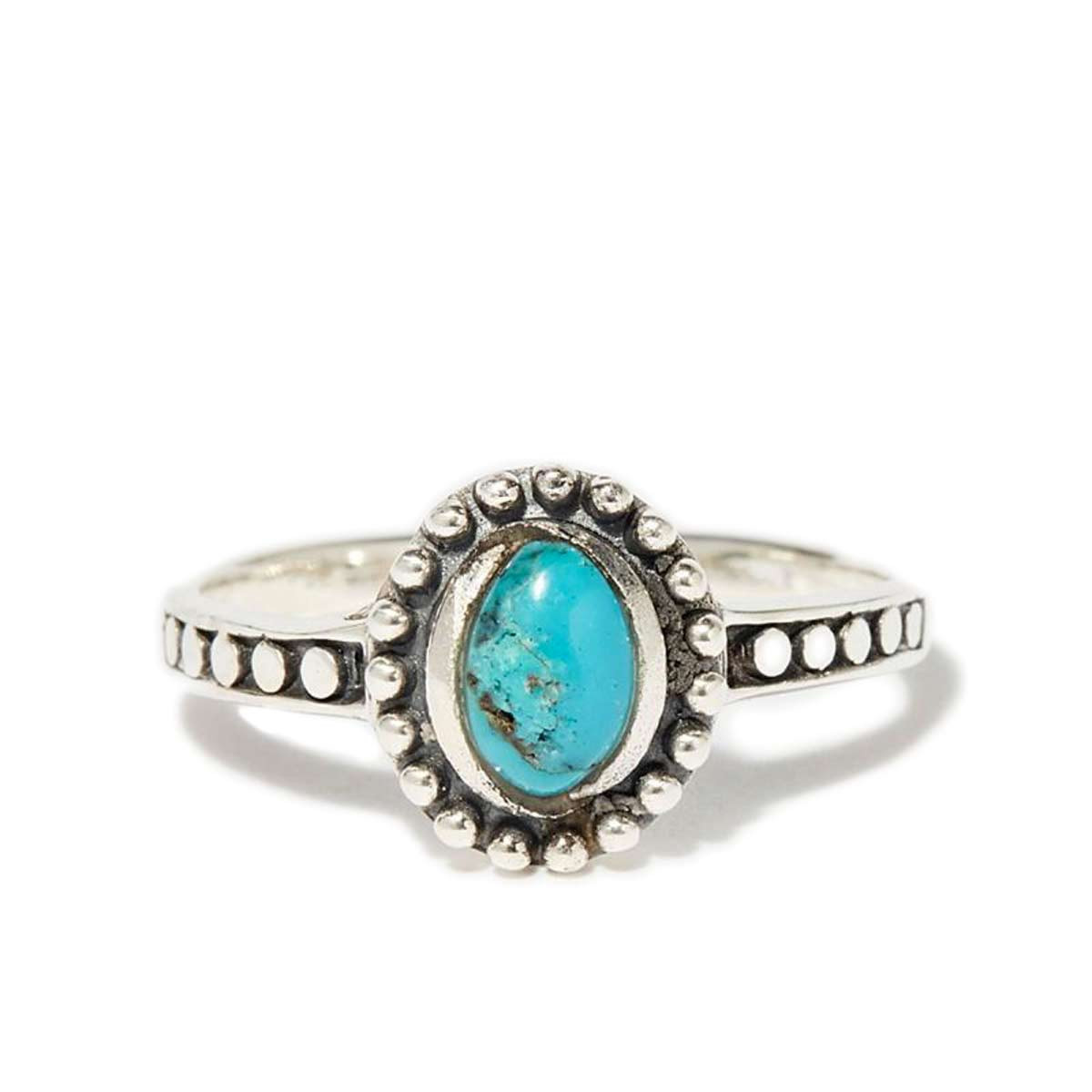 Bague argent massif pierre centrale de turquoise Bague "Coriandro" Turquoise 0,10ct et Argent Massif 925/1000