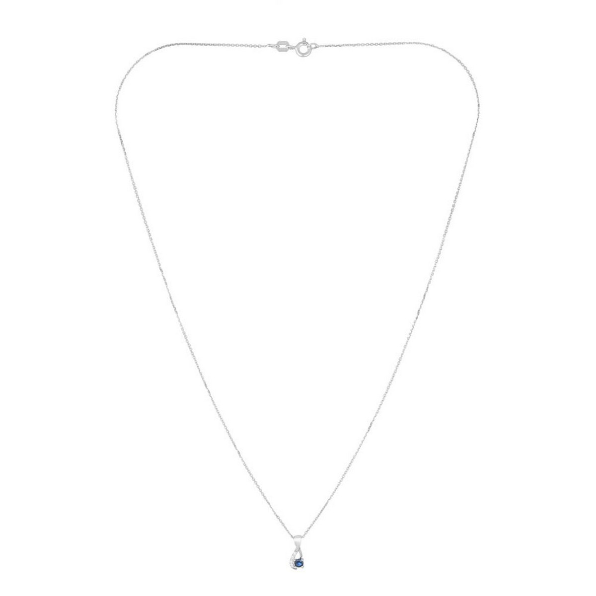 Pendentif Or Blanc Diamant et Saphir Pendentif "Icare Brillant" Or blanc et Saphir