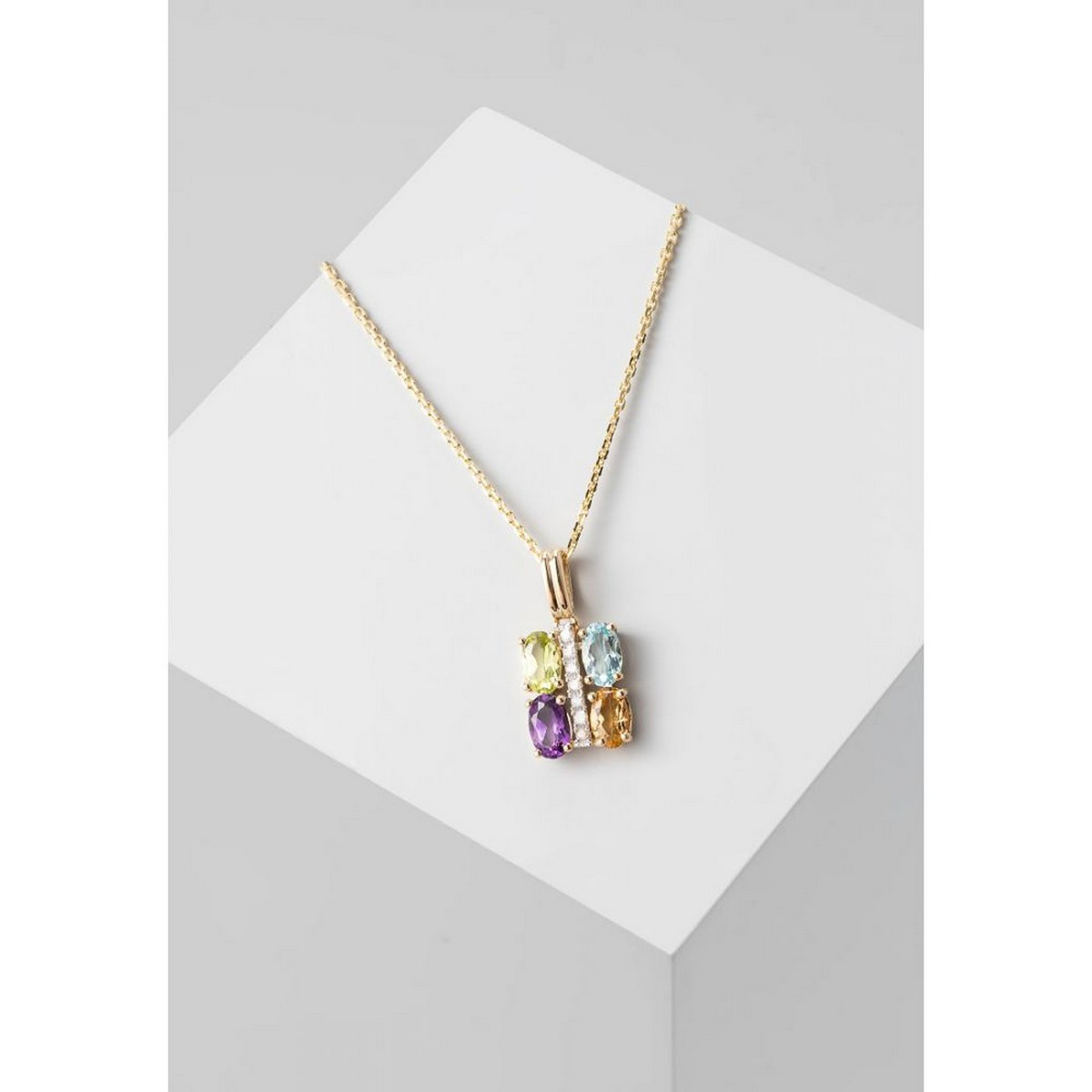 Pendentif Or Jaune Diamant et Pierres Précieuses Pendentif "Janine" Or jaune et Multipierres