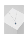 Pendentif Or Blanc Diamant et Saphir