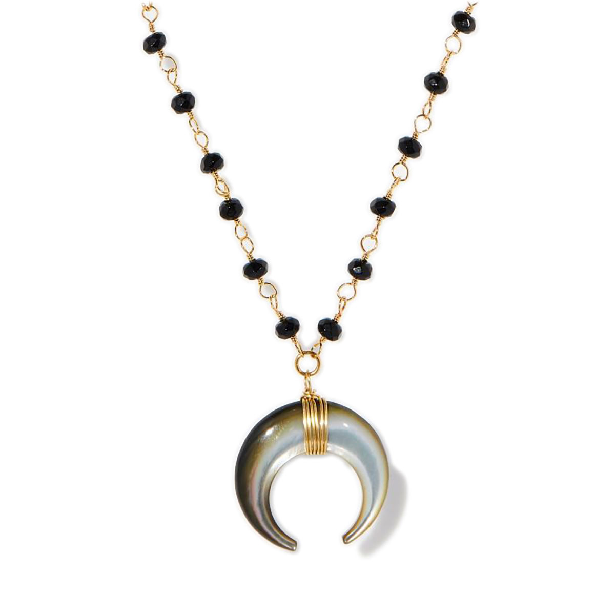 Collier doré et onyx