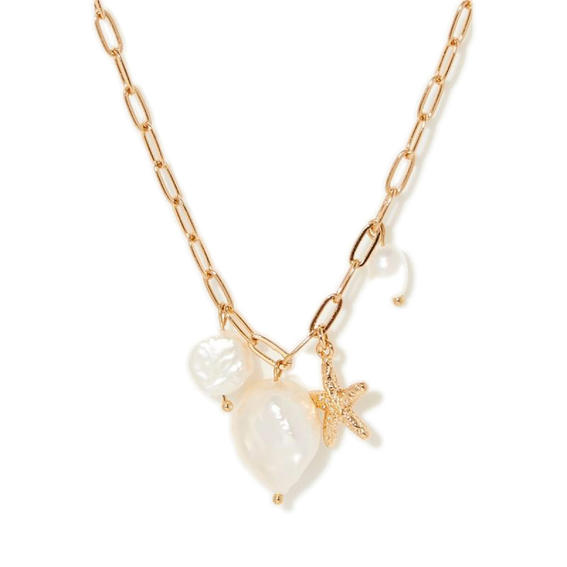 Collier doré et nacre