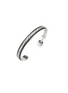 Bracelet jonc Homme AINHOA en Argent massif 925 et cuir