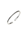 Bracelet jonc Homme ALBAN en Argent massif 925 et Zirconium Noirs