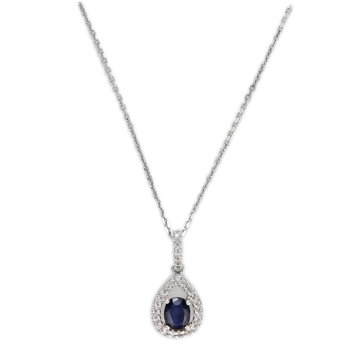 Pendentif "Pégase Noble" Or blanc et Saphir