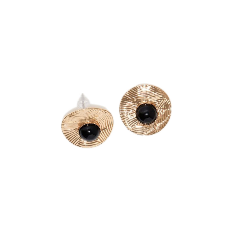 Boucles d'oreilles dorées et agate