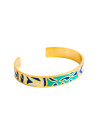 Bracelet ouvert "SALERNO" émail multicolore finition dorée