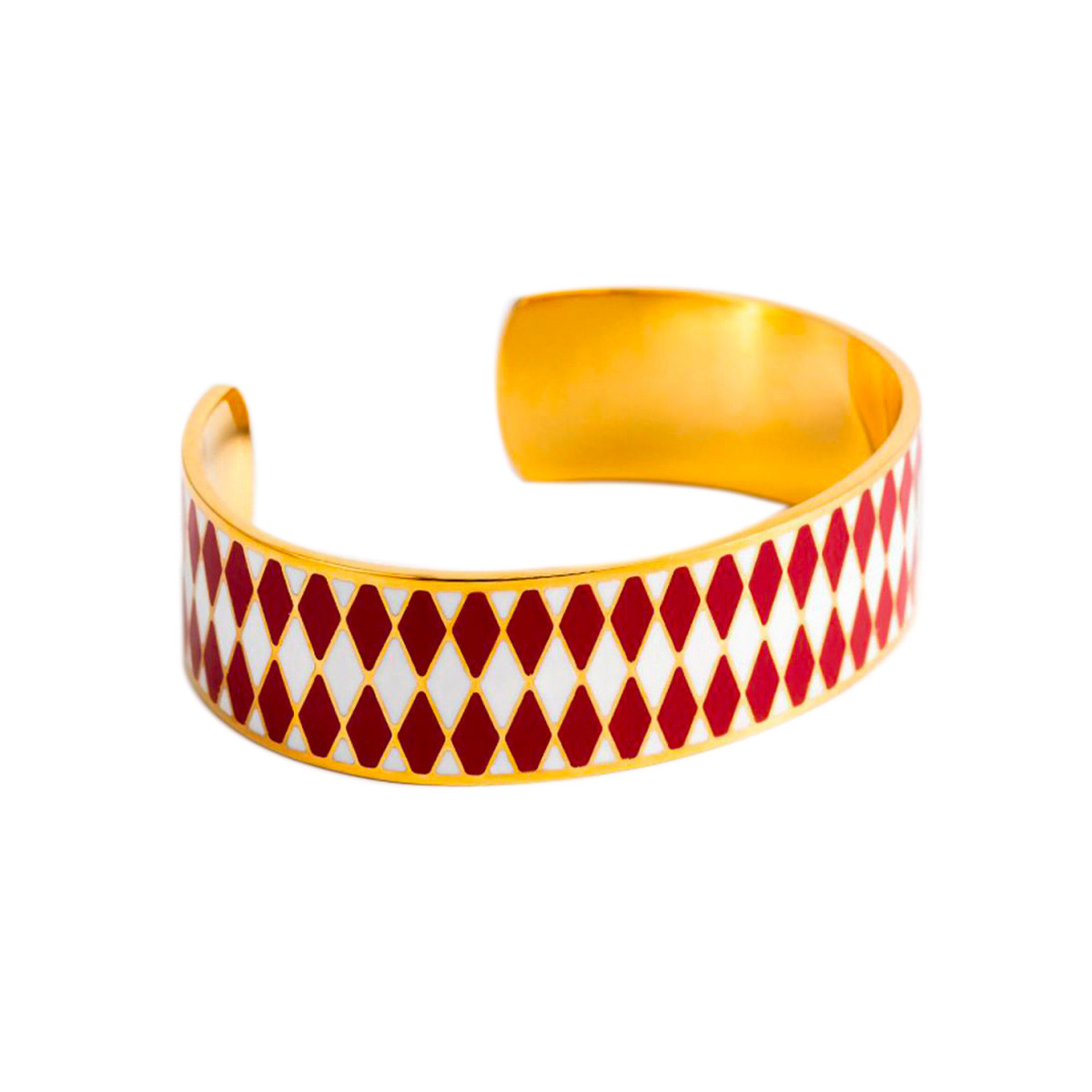 Bracelet Manchette SYMPHONIA émail rouge finition dorée