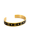 Bracelet ouvert "CAPRI"  émail Noir finition dorée